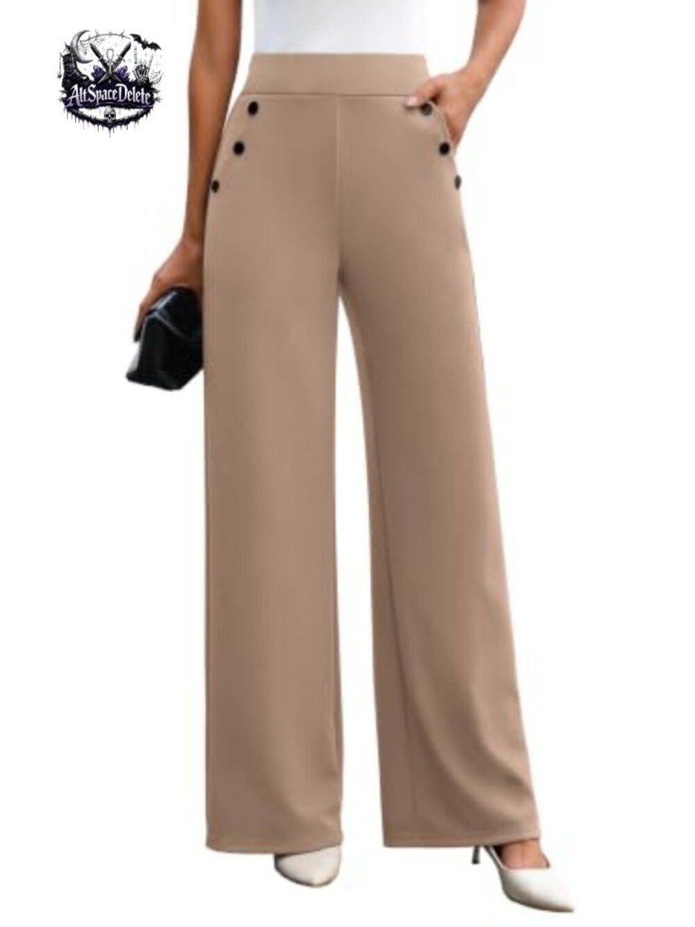 Wide Leg Dress Pants Business Casual Trousers with Pockets